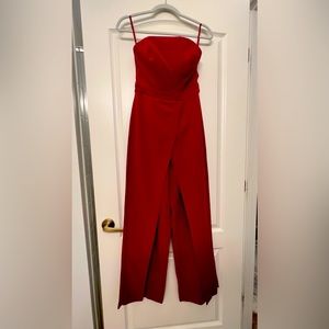 White House Black Market Red Jumpsuit Size 0 with Tags